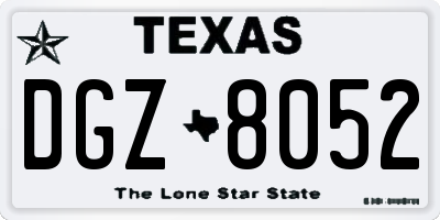 TX license plate DGZ8052