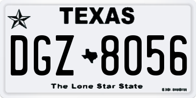 TX license plate DGZ8056