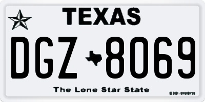 TX license plate DGZ8069