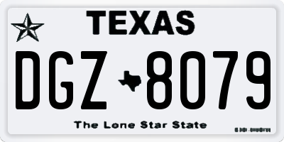 TX license plate DGZ8079