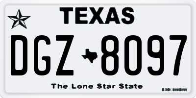 TX license plate DGZ8097