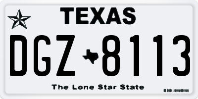 TX license plate DGZ8113