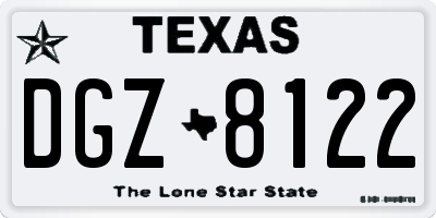 TX license plate DGZ8122