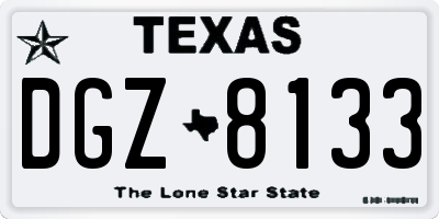 TX license plate DGZ8133