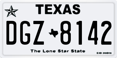 TX license plate DGZ8142