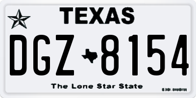TX license plate DGZ8154