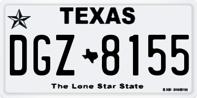 TX license plate DGZ8155