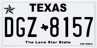 TX license plate DGZ8157