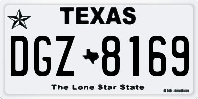 TX license plate DGZ8169