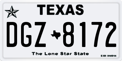 TX license plate DGZ8172