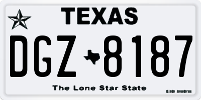 TX license plate DGZ8187