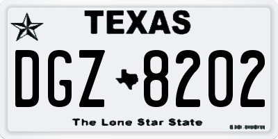 TX license plate DGZ8202