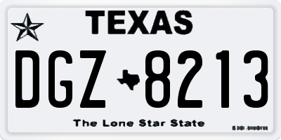 TX license plate DGZ8213