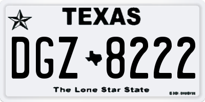 TX license plate DGZ8222