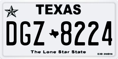 TX license plate DGZ8224