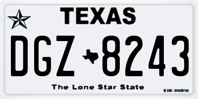 TX license plate DGZ8243