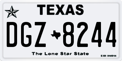 TX license plate DGZ8244