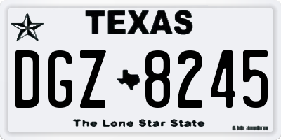 TX license plate DGZ8245