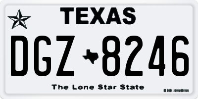 TX license plate DGZ8246