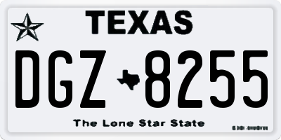 TX license plate DGZ8255