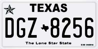 TX license plate DGZ8256