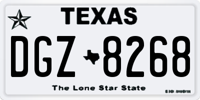 TX license plate DGZ8268