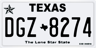 TX license plate DGZ8274