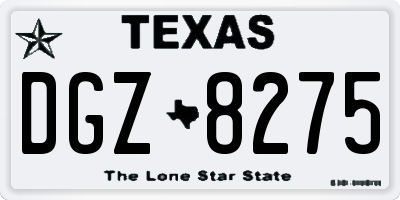 TX license plate DGZ8275