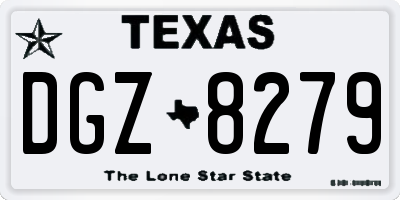 TX license plate DGZ8279