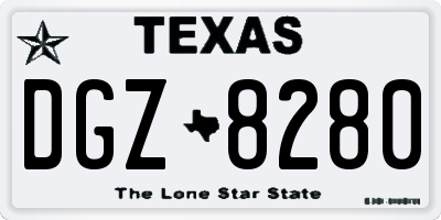 TX license plate DGZ8280