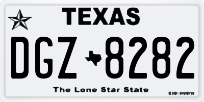 TX license plate DGZ8282