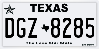 TX license plate DGZ8285