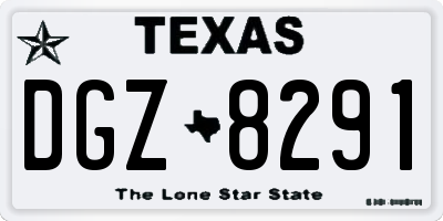 TX license plate DGZ8291