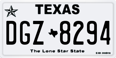 TX license plate DGZ8294