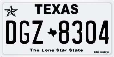 TX license plate DGZ8304