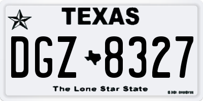 TX license plate DGZ8327