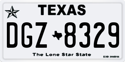 TX license plate DGZ8329