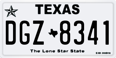 TX license plate DGZ8341
