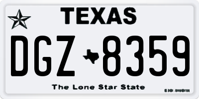 TX license plate DGZ8359