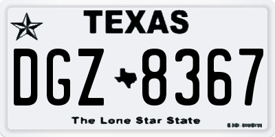 TX license plate DGZ8367