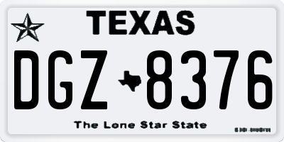 TX license plate DGZ8376