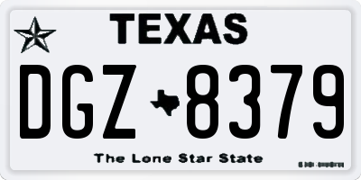 TX license plate DGZ8379
