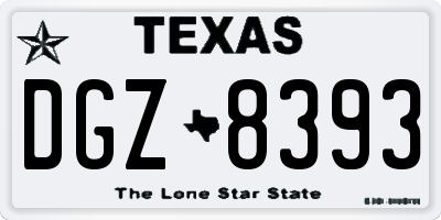 TX license plate DGZ8393