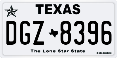 TX license plate DGZ8396