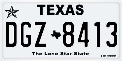 TX license plate DGZ8413