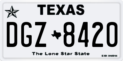TX license plate DGZ8420