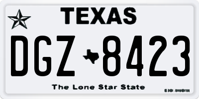 TX license plate DGZ8423