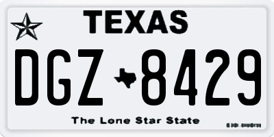 TX license plate DGZ8429