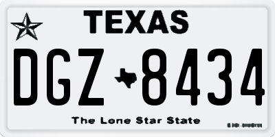 TX license plate DGZ8434