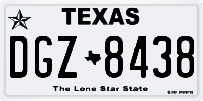 TX license plate DGZ8438